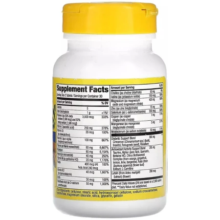 Діабетичні мультивітаміни, Alive! Diabetic Multivitamin, Nature's Way, 60 таблеток: ціни та характеристики