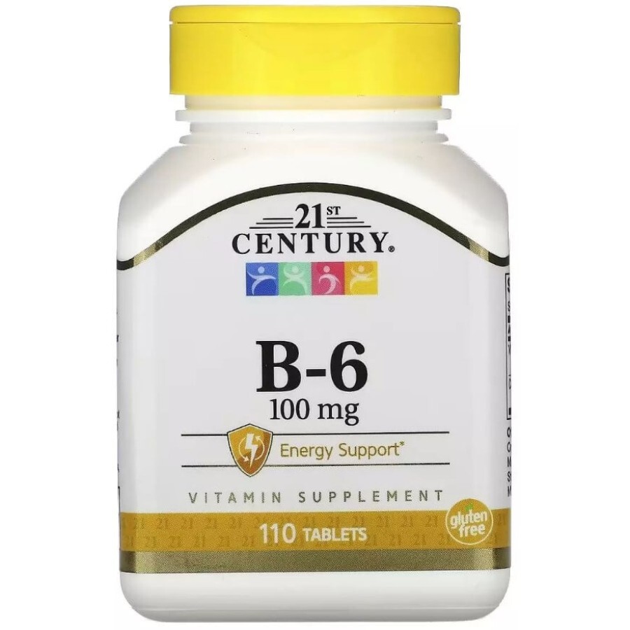 Вітамін B-6, 100 мкг, 21st Century, 110 таблеток: ціни та характеристики