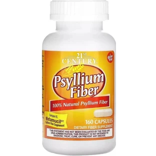Клітковина з подорожника, Psyllium Fiber, 21st Century, 160 капсул