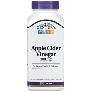 Яблочный уксус, 300 мг, Apple Cider Vinegar, 21st Century, 250 таблеток