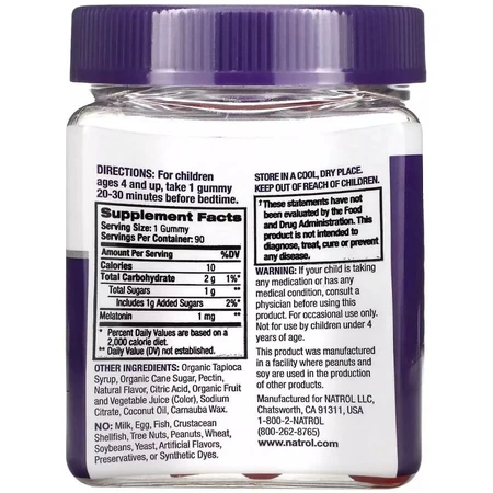 Мелатонин для детей от 4 лет, 1 мг, вкус ягод, Melatonin, Ages 4+, Natrol, 90 жевательных конфет: цены и характеристики