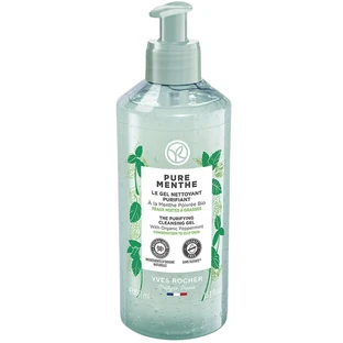 Очищающий гель для умывания Пюр Мент Yves Rocher Pure Menthe с мятой для матовости, 390 мл