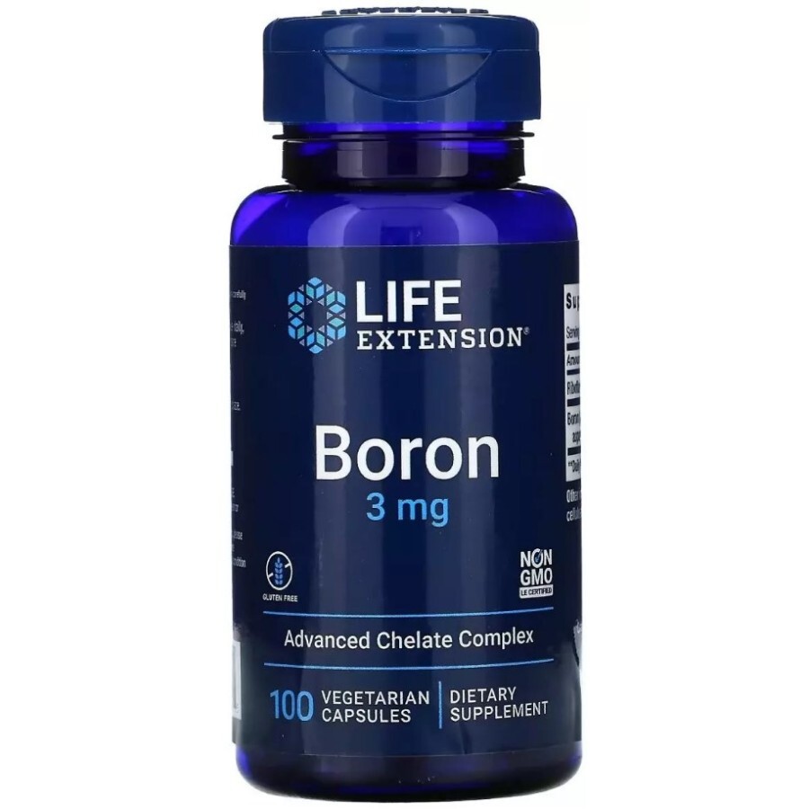 Бор, 3 мг, Boron, Life Extension, 100 вегетарианских капсул: цены и характеристики
