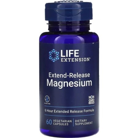 Магний пролонгированного действия, Extend-Release Magnesium, Life Extension, 60 вегетарианских капсул