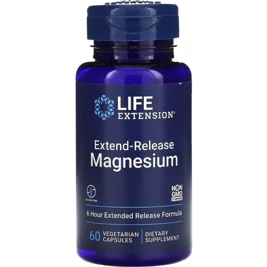 Магний пролонгированного действия, Extend-Release Magnesium, Life Extension, 60 вегетарианских капсул: цены и характеристики
