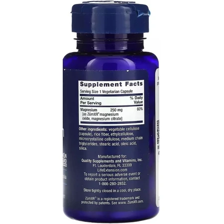 Магний пролонгированного действия, Extend-Release Magnesium, Life Extension, 60 вегетарианских капсул: цены и характеристики