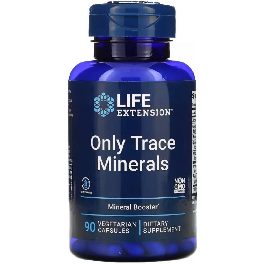 Минералы, Only Trace Minerals, Life Extension, 90 вегетарианских капсул: цены и характеристики