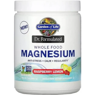 Магній Цільнохарчовий, смак малини та лимона, Whole Food Magnesium Powder, Garden of Life, 198,4 г