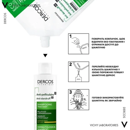 Шампунь Vichy Dercos Anti-Dandruff DS Treatment Shampoo против перхоти усиленного действия, для сухих волос, 500 мл: цены и характеристики