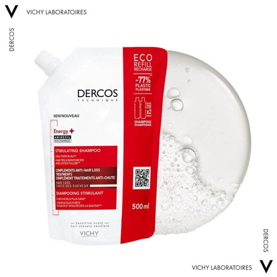 Шампунь Vichy Dercos Energy+ Stimulating Shampoo для боротьби з випадінням волосся, тонізувальний, 500 мл: ціни та характеристики