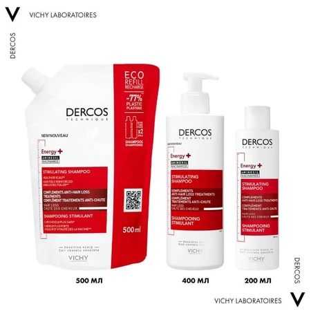 Шампунь Vichy Dercos Energy+ Stimulating Shampoo для борьбы с выпадением волос, тонизирующий, 500 мл: цены и характеристики