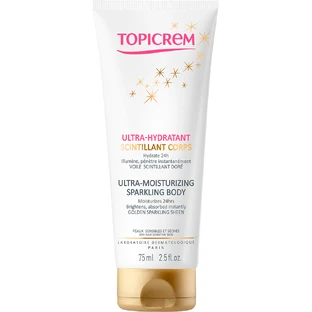 Крем для тіла Topicrem Ultra-Moisturizing Sparkling Body, ультразволожувальний,  з ефектом мерехтіння, 75 мл