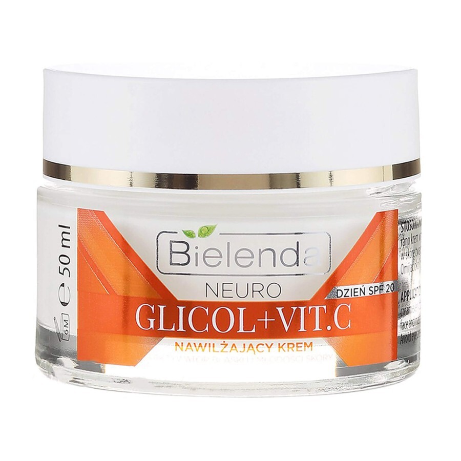 Денний зволожуючий крем для обличчя Bielenda Neuro Glycol + Vit.C Day Cream SPF 20, 50 мл: ціни та характеристики