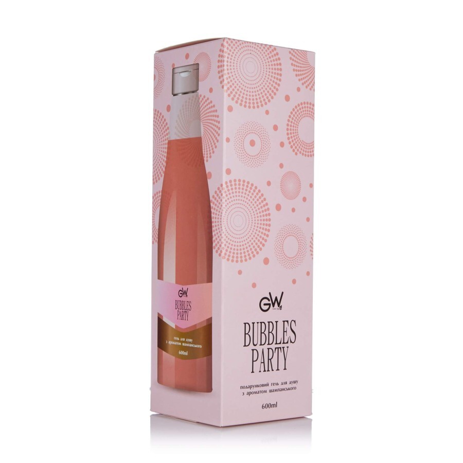 Гель для душа Green Way Bubbles Party з ароматом шампанського, в подарунковій упаковці, 600 мл: ціни та характеристики