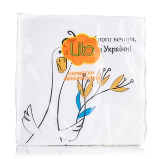 Серветки декоративні Lito Доброго вечора, ми з України! 3-шарові, 33 х 33 см, 18 шт.