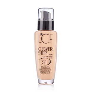 Стійкий тональний крем для обличчя LCF Cover Step 3 в 1, тон 01, 30 мл