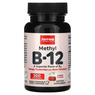 Jarrow Formulas, Метилкобаламін 500 мкг (вітамін B12), зі смаком вишні, 100 жувальних пастилок