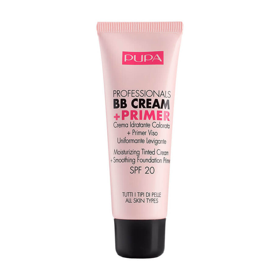 Зволожуючий крем BB для обличчя Pupa Professionals BB Cream + Primer, SPF 20, 001 Nude, 50 мл: ціни та характеристики