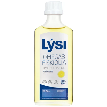 Омега-3 Lysi Жирні кислоти EPA/DHA, у рідині зі смаком лимона, 240 мл: ціни та характеристики