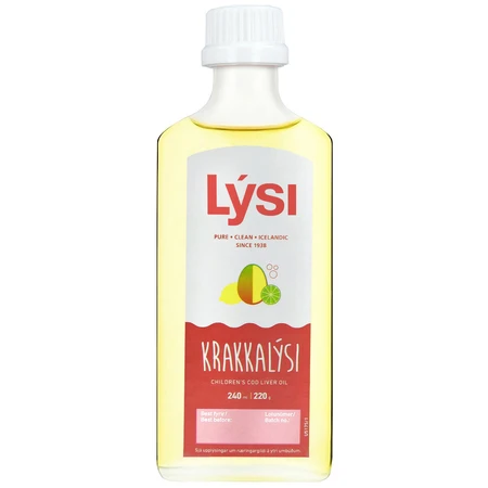Омега-3 Lysi Kids з печінки тріски та тунця з вітамінами A, D, E зі смаком лимона та манго, 240 мл		: ціни та характеристики