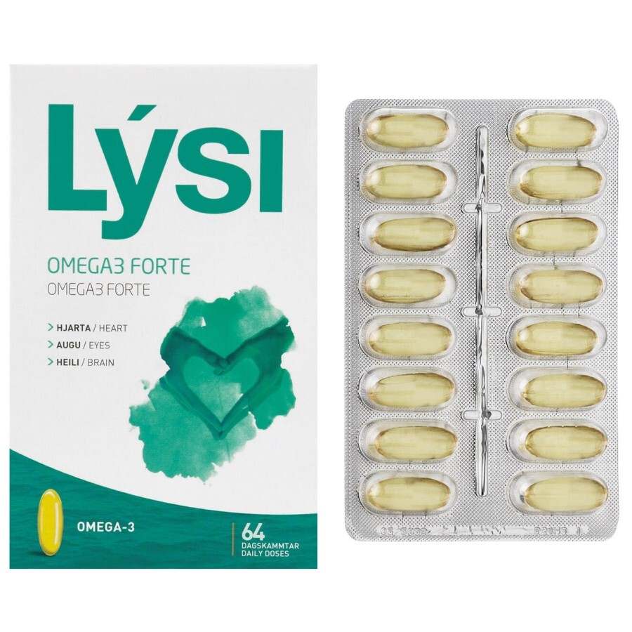 Омега-3  Lysi Forte капсулы 1000 мг, №64		: цены и характеристики