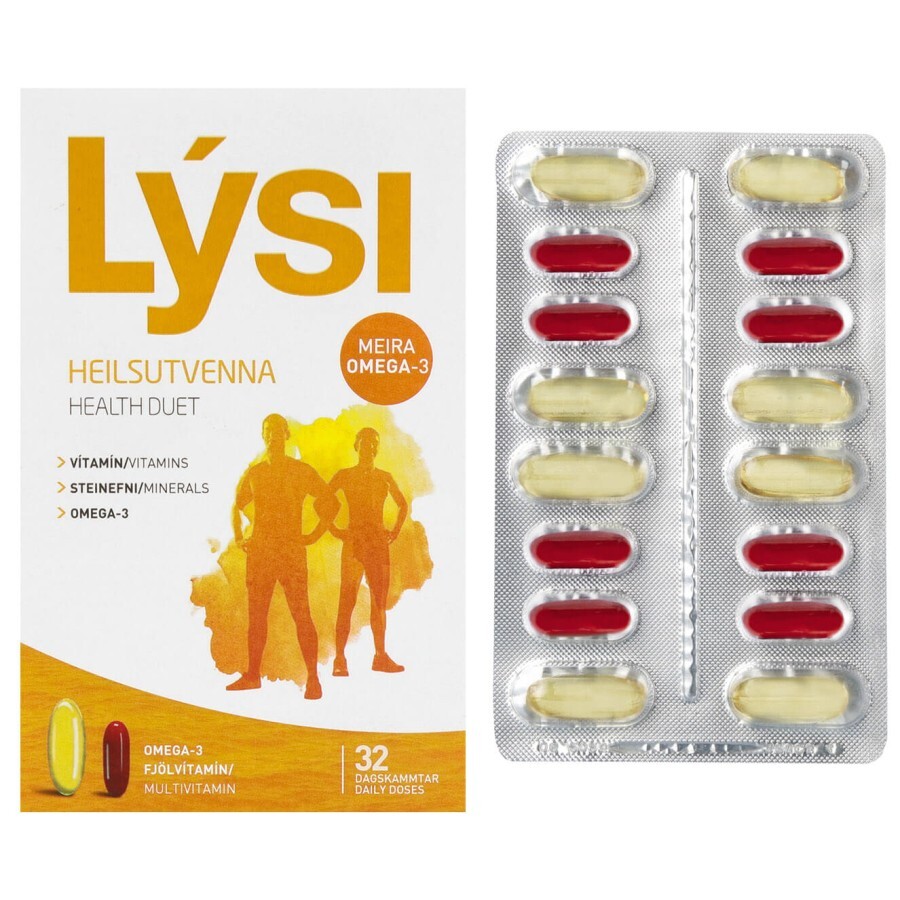 Омега-3 Lysi Health duet комплекс з мультивітамінами, капсули 1000 мг, №64	: ціни та характеристики