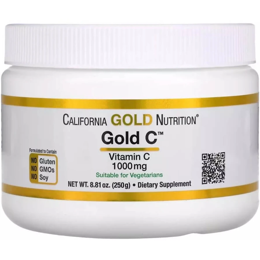 Вітамін C, 1000 мг, Vitamin C, Gold C Powder, California Gold Nutrition, 250 г: ціни та характеристики