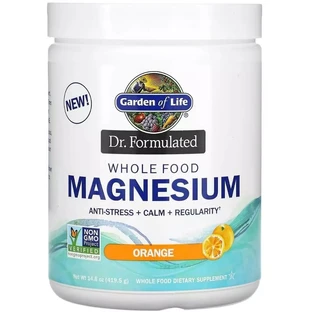 Магній Цільнохарчовий, смак апельсину, Whole Food Magnesium Powder, Garden of Life, 419,5 г