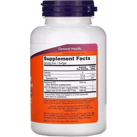 Берберин, Підтримка рівня глюкози, Berberine Glucose Support, Now Foods, 90 желатинових капсул: ціни та характеристики