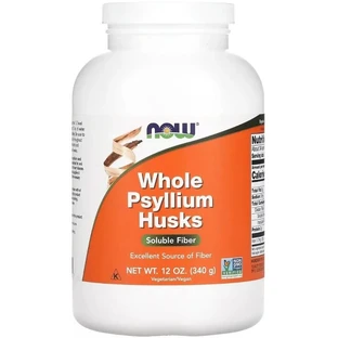 Цельная шелуха подорожника, Whole Psyllium Husk, Now Foods, 340 г