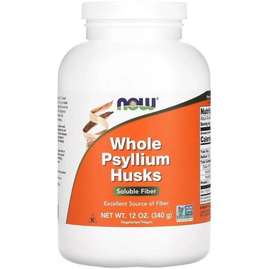 Цілісне лушпиння подорожника, Whole Psyllium Husk, Now Foods, 340 г: ціни та характеристики