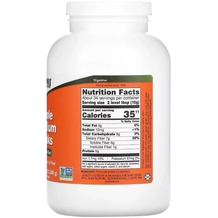 Цельная шелуха подорожника, Whole Psyllium Husk, Now Foods, 340 г: цены и характеристики