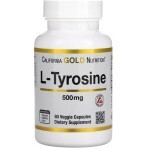 L-Тирозин 500 мг, L-Tyrosine, California Gold Nutrition, 60 вегетаріанських капсул: ціни та характеристики