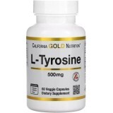 L-Тирозин 500 мг, L-Tyrosine, California Gold Nutrition, 60 вегетарианских капсул