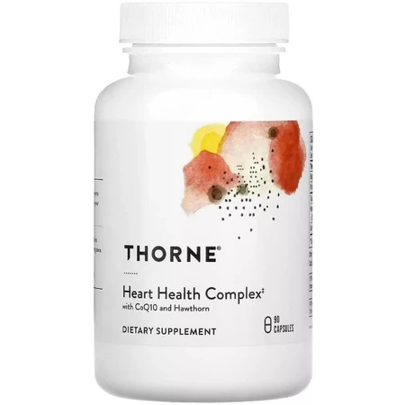 Комплекс для здоров'я серця з коензимом Q10 та глодом, Heart Health Complex with CoQ10 and Hawthorn, Thorne Research, 90 капсул: ціни та характеристики