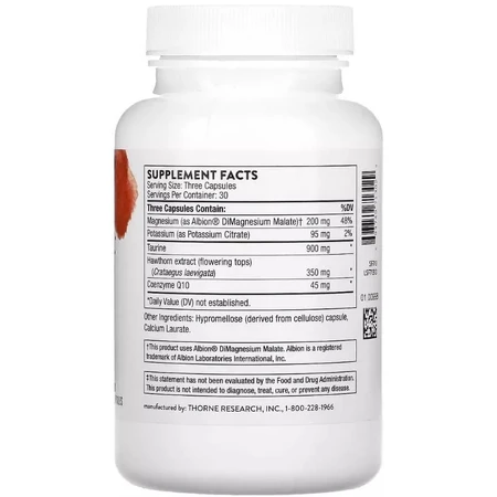 Комплекс для здоров'я серця з коензимом Q10 та глодом, Heart Health Complex with CoQ10 and Hawthorn, Thorne Research, 90 капсул: ціни та характеристики