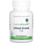 Літій Оротат, 5 мг, Lithium Orotate, Seeking Health, 100 вегетаріанських капсул: ціни та характеристики