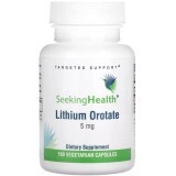Литий Оротат, 5 мг, Lithium Orotate, Seeking Health, 100 вегетарианских капсул
