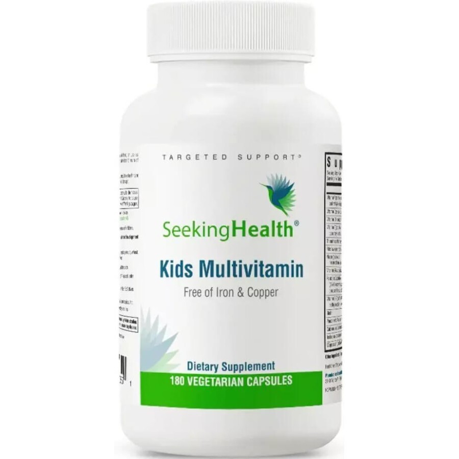 Мультивітаміни для дітей, без заліза та міді, Kids Multivitamin, Seeking Health, 180 вегетаріанських капсул: ціни та характеристики
