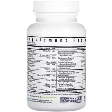 Мультивитамины без метила, Multivitamin One MF, Seeking Health, 45 вегетарианских капсул: цены и характеристики