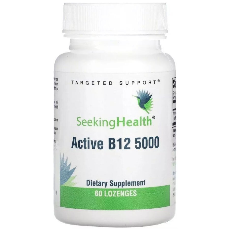 Вітамін B12, 5000 мкг, Active B12 5000, Seeking Health, 60 жувальних таблеток: ціни та характеристики