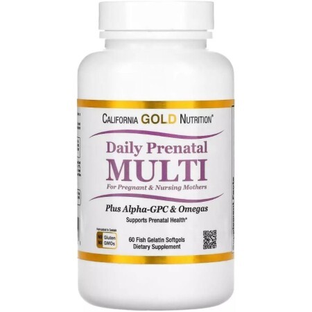 Мультивитамины для беременных, Prenatal MultiVitamin, California Gold Nutrition, 60 желатиновых капсул