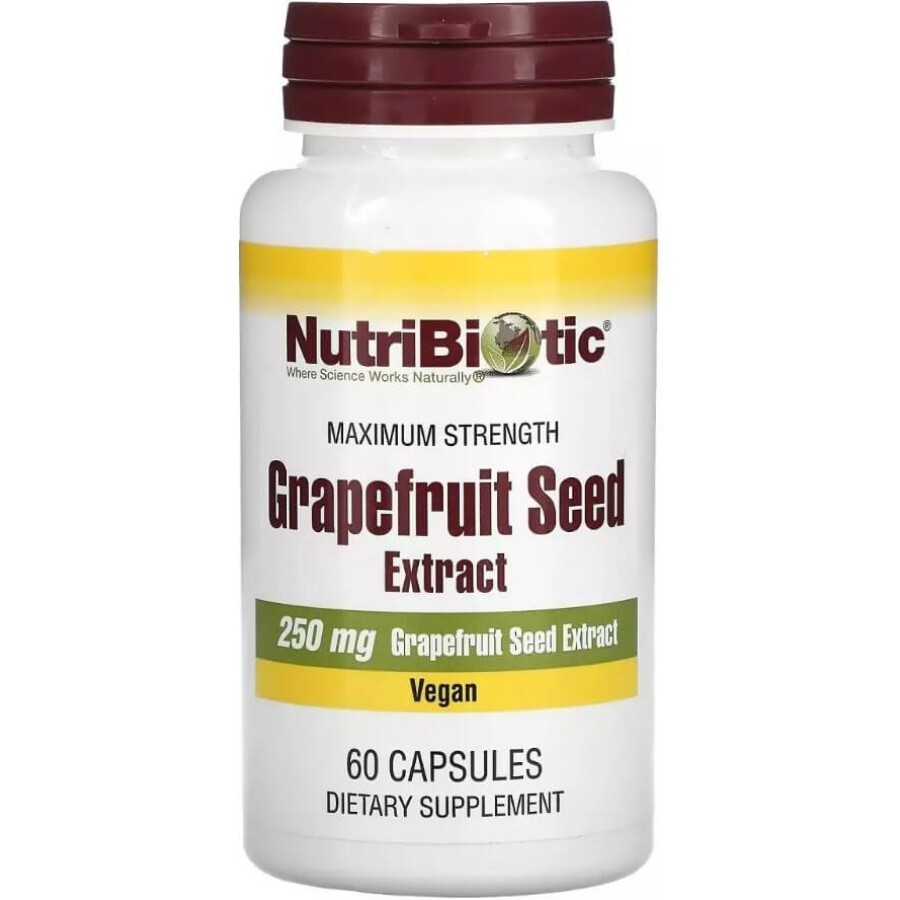 Экстракт семян грейпфрута, 250 мг, Grapefruit Seed Extract, NutriBiotic, 60 капсул: цены и характеристики