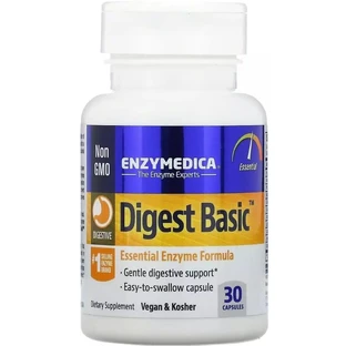 Пищеварительные Ферменты (Формула Энзимов), Digest Basic, Enzymedica, 30 капсул