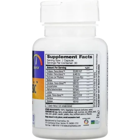 Пищеварительные Ферменты (Формула Энзимов), Digest Basic, Enzymedica, 30 капсул: цены и характеристики