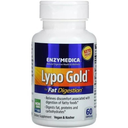 Ферменты для усвоения жиров, Lypo Gold, For Fat Digestion, Enzymedica, 60 капсул
