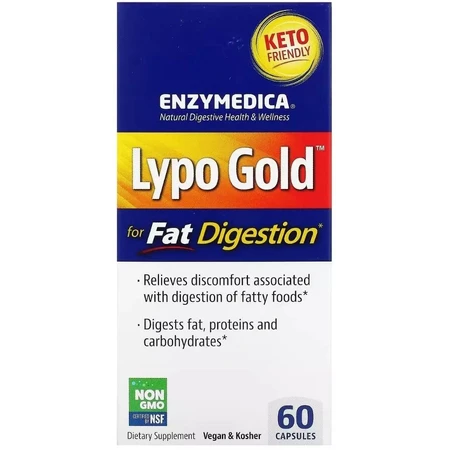 Ферменты для усвоения жиров, Lypo Gold, For Fat Digestion, Enzymedica, 60 капсул: цены и характеристики