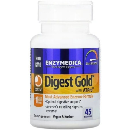 Пищеварительные ферменты, Digest Gold с ATPro, Enzymedica, 45 капсул
