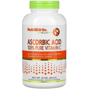 Аскорбінова кислота у порошку, Вітамін C, Ascorbic Acid, 100% Pure Vitamin C, NutriBiotic, 454 гр