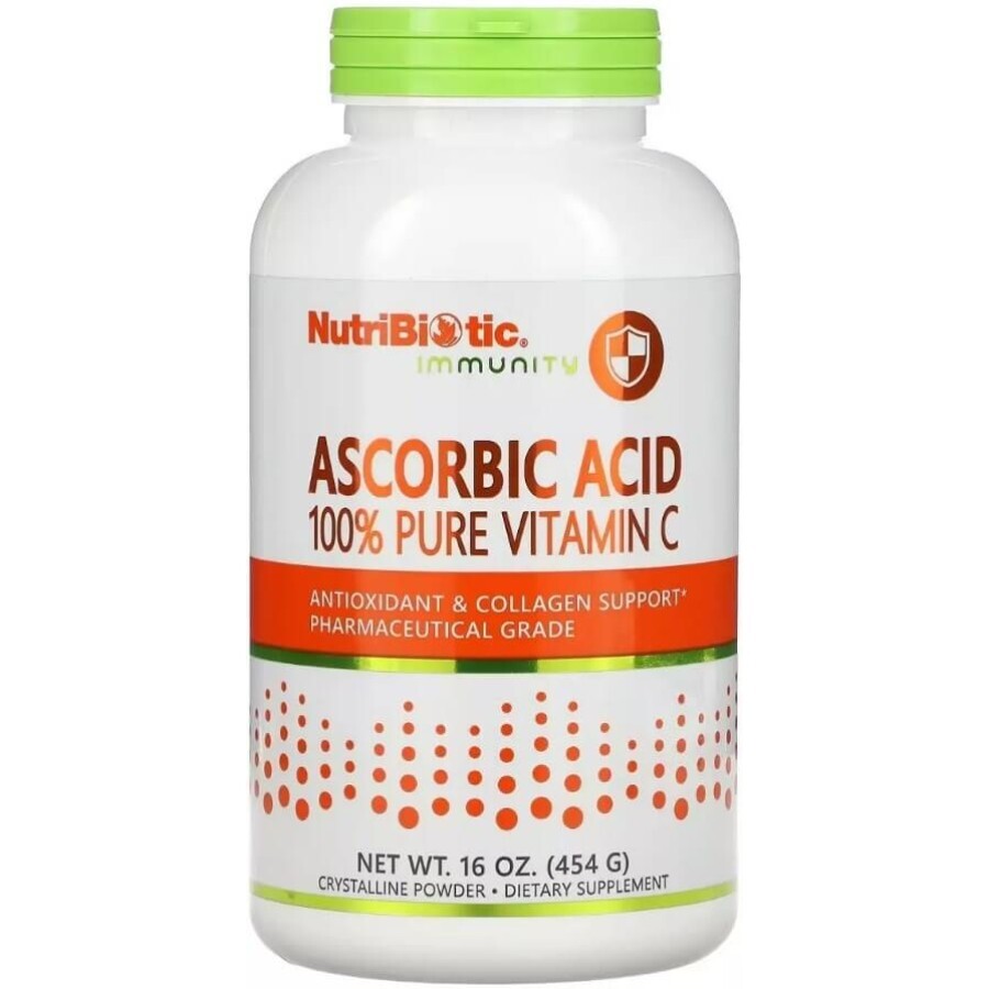 Аскорбиновая кислота в порошке, Витамин C, Ascorbic Acid, 100% Pure Vitamin C, NutriBiotic, 454 гр: цены и характеристики